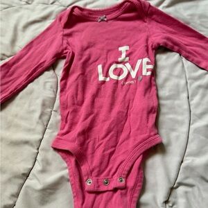 Carter's Hot Pink Long-Sleeve Baby One-Piece with 'I LOVE (daddy)' Graphic